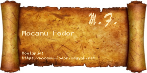 Mocanu Fodor névjegykártya